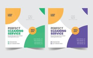 Professional cleaning service social media post or social media ads banner design template pro download vector