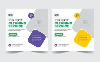 Cleaning service social media post or promotional web banner design template vector