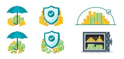 Money Protection and Security Set vector