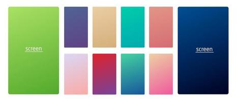 Vibrant and soft pastel gradient smooth color background set for devices, pc and modern smartphone screen soft pastel color backgrounds vector ux and ui design illustration.