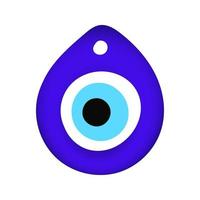 Ilustración de vector de diseño de estilo plano de amuleto de símbolo de mal de ojo oriental azul.