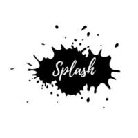 Splash text with hand drawn color blots splash inspiration with white text on the blobs background template. vector