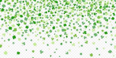 Shamrock or green clover leaves pattern background flat design vector illustration isolated on white background.