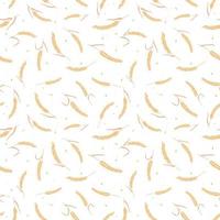 Seamless pattern with whole grain seeds organic, natural ears isolated on white background. vector