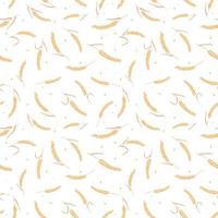 Seamless pattern with whole grain seeds organic, natural ears isolated on white background. vector