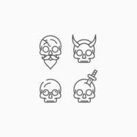 Human skull logo icon design template vector