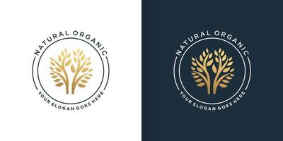 Natural organic logo design template Premium Vector