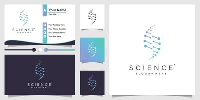 Science logo with unique concept and business card design Premium Vector