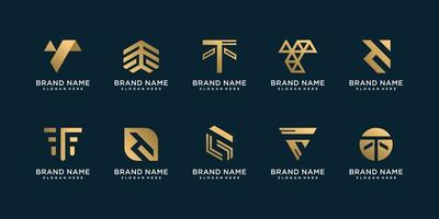 Set of letter logo collection with initial T for company Premium Vector