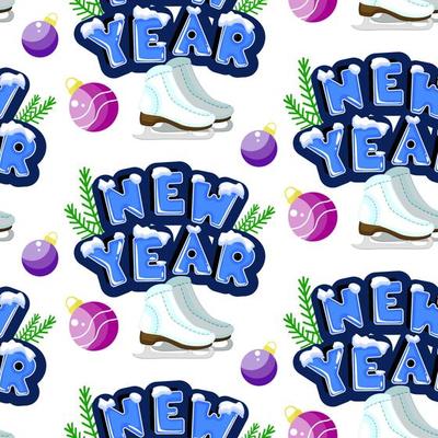 Vector new year seamless pattern. Cute colorful cartoon illustration. Perfect for wrapping paper, bedding, textiles, fabric, cover, Wallpaper, fashion, baby clothes bedding gift packaging