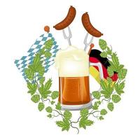 Oktoberfest beer festival. Illustration or poster for feast. vector