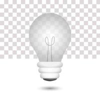 3d energy light bulb ideas. Transparent light bulb. white background. Energy and idea symbol. vector illustration
