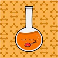 lindo personaje de dibujos animados de botella de laboratorio vector