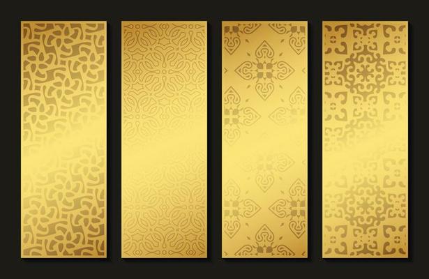 elegant gold abstract pattern vertical card