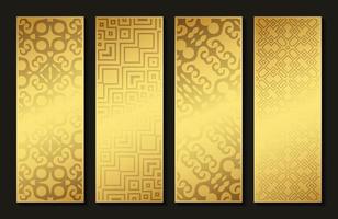 elegant gold abstract pattern vertical card vector