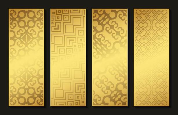 elegant gold abstract pattern vertical card