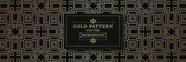 Luxury dark gold abstract line pattern vector