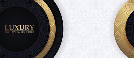 fondo de patrón de ornamento de estilo de círculo oscuro de lujo vector