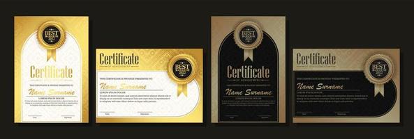 Classic certificate of achievement award template vector