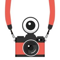 hanging camera strap with flash vector