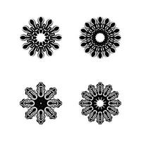 Set of 4 mandala ornaments. Isolated on white background. Vector. vector