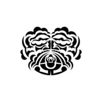 Samurai mask. Traditional totem symbol. Black tattoo in samoan style. Isolated. Vector. vector