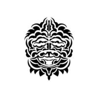 Tribal mask. Traditional totem symbol. Black tattoo in Maori style. Isolated on white background. Vector. vector