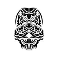 diseño de máscara tiki. patrón de decoración tradicional de polinesia y hawaii. aislado sobre fondo blanco. boceto de tatuaje vector. vector
