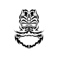 Maori mask. Traditional decor pattern from Polynesia and Hawaii. Isolated. Flat style. Vector illustration.
