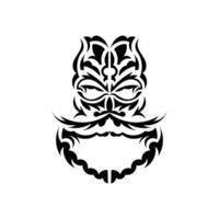 Maori mask. Traditional decor pattern from Polynesia and Hawaii. Isolated. Flat style. Vector illustration.