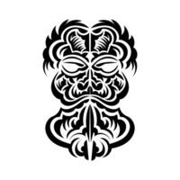 Maori mask. Frightening masks in the local ornament of Polynesia. Isolated. Tattoo sketch. Vector. vector