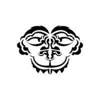 Tribal mask. Traditional totem symbol. Black tribal tattoo. Isolated. Vector illustration.
