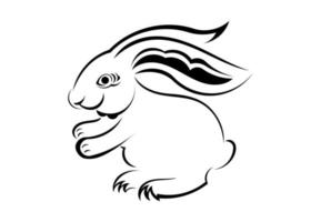 A hare. Can be used as a sketch of a tattoo. vector