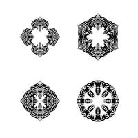 Set of 4 mandala ornaments isolated. Vector. vector