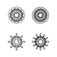 Set of mandala ornaments Isolated on white background. Veil illustration. vector