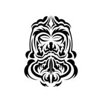 Tiki mask design. Traditional decor pattern from Polynesia and Hawaii. Isolated on white background. Flat style. Vector. vector
