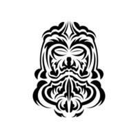 diseño de máscara tiki. patrón de decoración tradicional de polinesia y hawaii. aislado sobre fondo blanco. estilo plano vector. vector