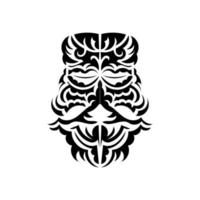 máscara maorí. máscaras aterradoras en el adorno local de polinesia. aislado. plantilla de tatuaje lista. vector. vector