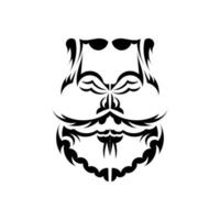 Maori mask. Frightening masks in the local ornament of Polynesia. Isolated on white background. Ready tattoo template. Vector. vector