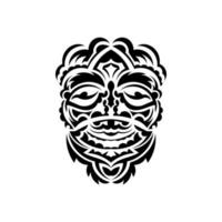 Samurai mask. Traditional totem symbol. Black tribal tattoo. Isolated on white background. Vector. vector