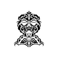 Tiki mask design. Traditional decor pattern from Polynesia and Hawaii. Isolated. Flat style. Vector illustration.