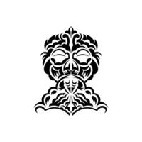 Tiki mask design. Traditional decor pattern from Polynesia and Hawaii. Isolated. Flat style. Vector illustration.