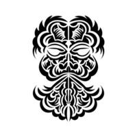 Tiki mask design. Traditional decor pattern from Polynesia and Hawaii. Isolated. Tattoo sketch. Vector. vector