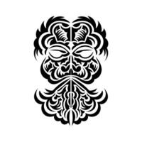 diseño de máscara tiki. patrón de decoración tradicional de polinesia y hawaii. aislado. boceto de tatuaje vector. vector