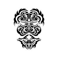 Maori mask. Traditional decor pattern from Polynesia and Hawaii. Isolated on white background. Flat style. Vector. vector