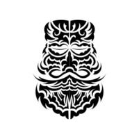 Tiki mask design. Traditional decor pattern from Polynesia and Hawaii. Isolated. Ready tattoo template. Vector. vector