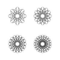 Set of mandala ornaments Isolated on white background. Vector. vector