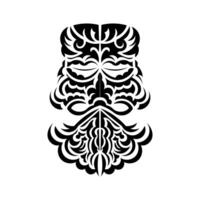 Tiki mask design. Frightening masks in the local ornament of Polynesia. Isolated. Flat style. Vector. vector