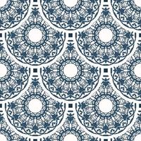 Luxurious seamless pattern with monograms. Background with white and blue color. Good for postcards. Vector. vector