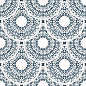 lujoso patrón sin costuras con monogramas. fondo con color blanco y azul. bueno para las impresiones. ilustración de velo vector